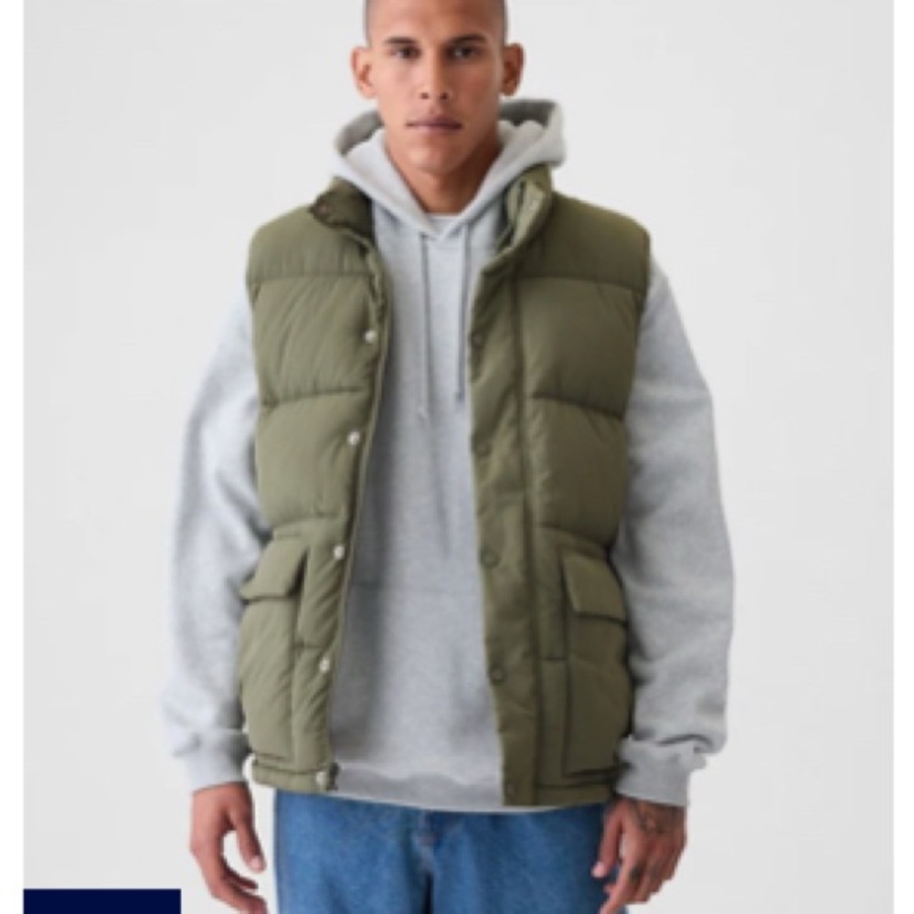Gap Recycled Nylon Green Puffer Vest NWT